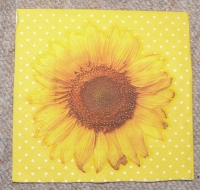 Servietten - Sonnenblumen-Blüte (ca. 25cm Cocktail-Papierserviette)