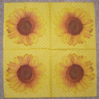Servietten - Sonnenblumen-Blüte (ca. 25cm Cocktail-Papierserviette)