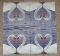 Servietten - Schwan - Herz (ca. 33cm Papierserviette)