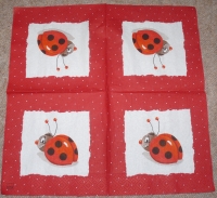 Servietten - Marienkäfer (rot)  (ca. 33cm Papierserviette)