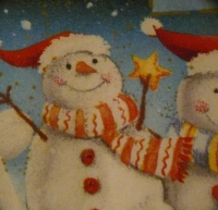 Servietten -  drei Schneemänner (ca. 33cm Papierserviette)