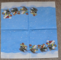 Servietten - Pippmatz im Schnee (ca. 33cm Papierserviette)