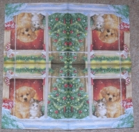 Servietten - Hund & Katze an Weihnachten (ca. 33cm Papierserviette)