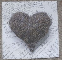 Servietten - gefülltes Herz aus Draht (ca. 33cm Papierserviette)
