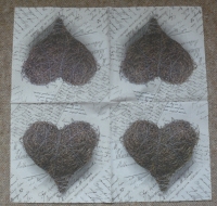 Servietten - gefülltes Herz aus Draht (ca. 33cm Papierserviette)