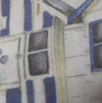 Servietten - Strandhaus in blau Ton (ca. 33cm Papierserviette)