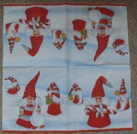 Servietten - Weihnachtsfrau mit Zuckerstange (ca. 33cm Papierserviette)
