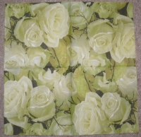 Servietten - weisse Rosen (ca. 33cm Papierserviette)