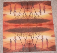 Servietten -  Afrika - Massai Frauen in der Dämmerung (33cm Papierserviette)