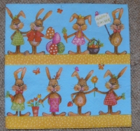 Servietten - 8 Hasen (ca. 6cm) (ca. 33cm Papierserviette)