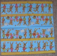 Servietten - 8 Hasen (ca. 6cm) (ca. 33cm Papierserviette)