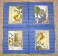 Servietten -  Glocke, Weihnachten  (33cm Papierserviette)