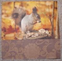 Servietten - Eichhörchen in braun (ca. 33cm Papierserviette)