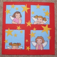 Servietten -  Engel im Quadrat (33cm Papierserviette)
