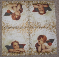 Servietten -  Zwei Engel Rafaelo B (ca. 33cm Papierserviette)
