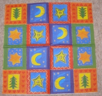 Servietten -  Quadradisch / Stern, Mond, Tanne    (33cm Papierserviette)