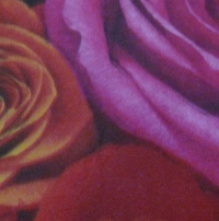 Servietten -  Rosen (Rot, Pink, Orange)  (ca. 33cm Papierserviette)