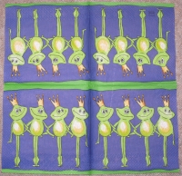 Servietten -  tanzende Frösche  (33cm Papierserviette)