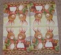 Servietten -  Hasen Paar (33cm Papierserviette)