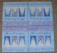 Servietten - 3 Schneemänner in hellblau (ca. 33cm Papierserviette)