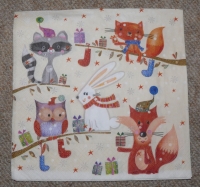 Servietten - Eule, Fuchs, Hase - Art  (ca. 33cm Papierserviette)