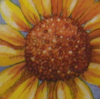 Servietten - Sonnenblume (gemalt)  (33x33cm Papierserviette)