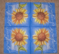 Servietten - Sonnenblume (gemalt)  (33x33cm Papierserviette)