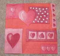Servietten - Herz in Rot  (33x33cm Papierserviette)
