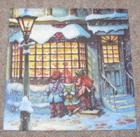 Servietten - Kinder vor Weihnachtsfenster (ca. 33cm Papierserviette)