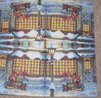 Servietten - Kinder vor Weihnachtsfenster (ca. 33cm Papierserviette)