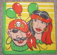 Servietten - Piraten Paar  (ca. 33cm Papierserviette)