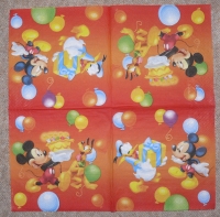 Servietten - Micky und Donald - Geburtstag (ca. 33cm Papierserviette)