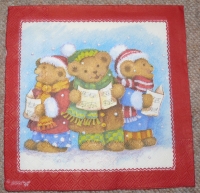 Servietten - 3 singende Bären  (ca. 33cm Papierserviette)