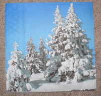 Servietten - Schnee-Tannen  (ca. 33cm Papierserviette)