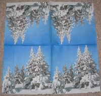 Servietten - Schnee-Tannen  (ca. 33cm Papierserviette)