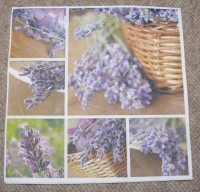 Servietten - Lavendel / Korb (ca. 33cm Papierserviette)