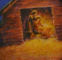 Servietten - Stall von Bethlehem (ca. 33cm Papierserviette)