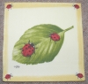 Servietten -  2 Marienkäfer auf Blatt  (33cm Papierserviette)