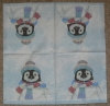 Servietten - Pinguin mit Mütze (ca. 33cm Papierserviette)
