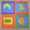 Servietten -  Quadradisch / Stern, Mond, Tanne    (33cm Papierserviette)