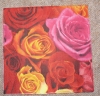 Servietten -  Rosen (Rot, Pink, Orange)  (ca. 33cm Papierserviette)