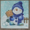 Servietten - Schneeman mit Mütze (ca. 33cm Papierserviette)