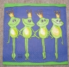 Servietten -  tanzende Frösche  (33cm Papierserviette)