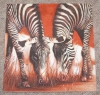 Servietten -  Zwei Zebra  (rötlich)   (33cm Papierserviette)