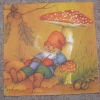 Servietten -  Zwerg und Pilz (33cm Papierserviette)