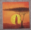 Servietten -  Afrika - Massai im Sonnenuntergang (33cm Papierserviette)