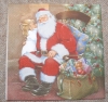 Servietten - Weihnachtsmann im Sessel  (ca. 33cm Papierserviette)