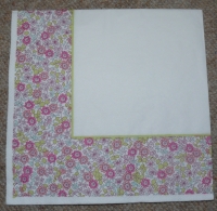 Servietten - Blümchen Rand (ca. 33cm Papierserviette)