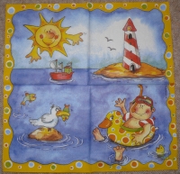 Servietten - Badespaß - vielseidig (33cm Papierserviette)
