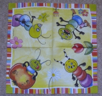 Servietten - Die Raupen sind los - vielseidig  (33cm Papierserviette)
